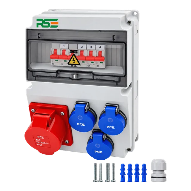 Stenski razdelilnik CEE 32 A + 3× 230 V
